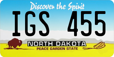 ND license plate IGS455
