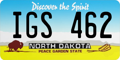 ND license plate IGS462