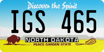 ND license plate IGS465