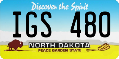 ND license plate IGS480
