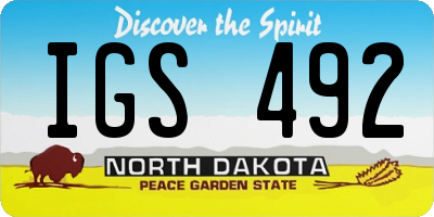 ND license plate IGS492