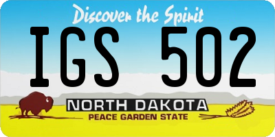 ND license plate IGS502