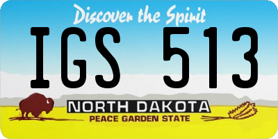 ND license plate IGS513