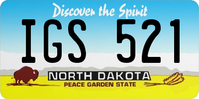 ND license plate IGS521