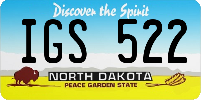 ND license plate IGS522
