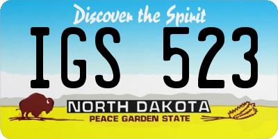 ND license plate IGS523