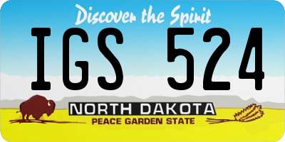 ND license plate IGS524