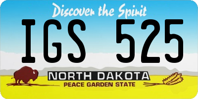 ND license plate IGS525