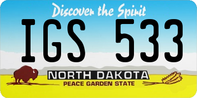 ND license plate IGS533