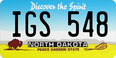 ND license plate IGS548