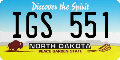 ND license plate IGS551