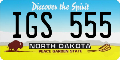 ND license plate IGS555