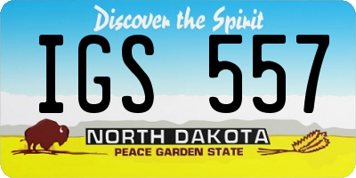 ND license plate IGS557