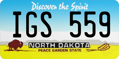 ND license plate IGS559
