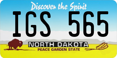 ND license plate IGS565