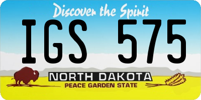 ND license plate IGS575