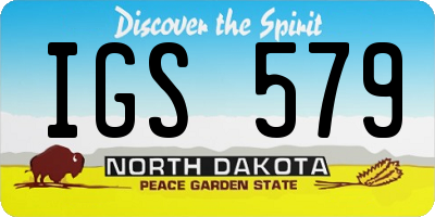 ND license plate IGS579