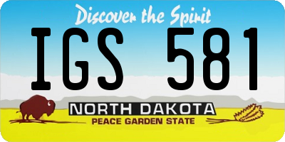 ND license plate IGS581