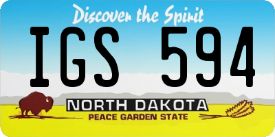 ND license plate IGS594