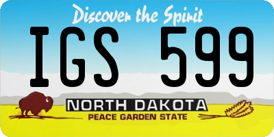 ND license plate IGS599