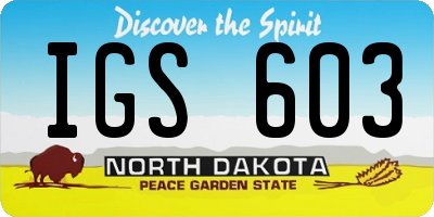 ND license plate IGS603