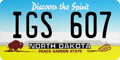 ND license plate IGS607