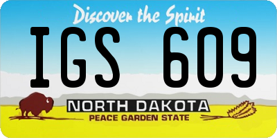 ND license plate IGS609
