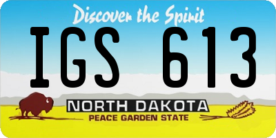 ND license plate IGS613