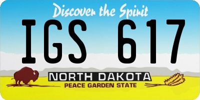 ND license plate IGS617