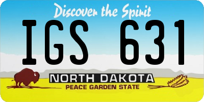 ND license plate IGS631