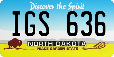 ND license plate IGS636