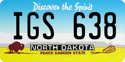 ND license plate IGS638