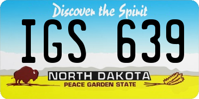 ND license plate IGS639