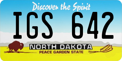 ND license plate IGS642