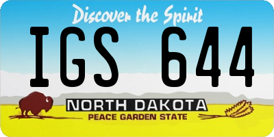 ND license plate IGS644