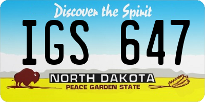 ND license plate IGS647