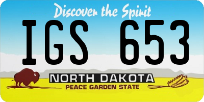 ND license plate IGS653