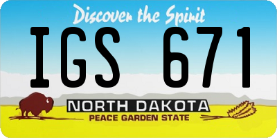 ND license plate IGS671