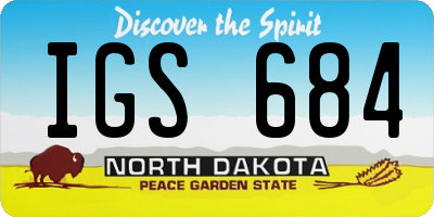 ND license plate IGS684