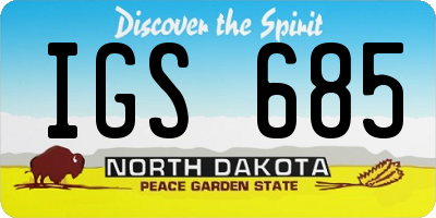 ND license plate IGS685