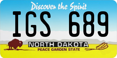 ND license plate IGS689