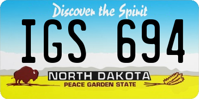 ND license plate IGS694