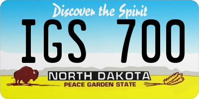 ND license plate IGS700