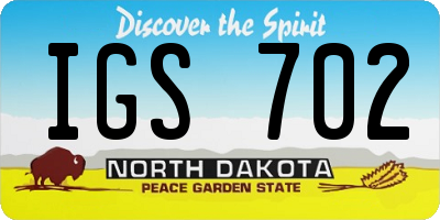 ND license plate IGS702