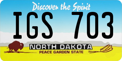 ND license plate IGS703