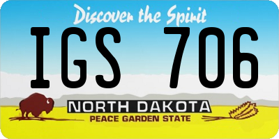 ND license plate IGS706