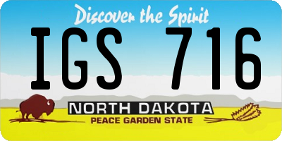 ND license plate IGS716