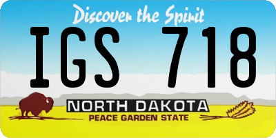 ND license plate IGS718
