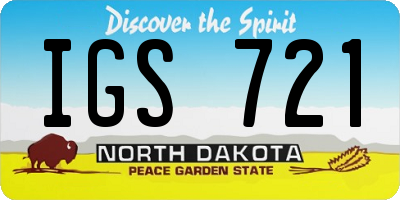 ND license plate IGS721