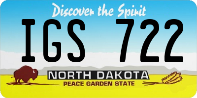 ND license plate IGS722